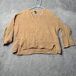 Siam Imports Sweater Shirt Womens Medium Brown Long Sleeve Top